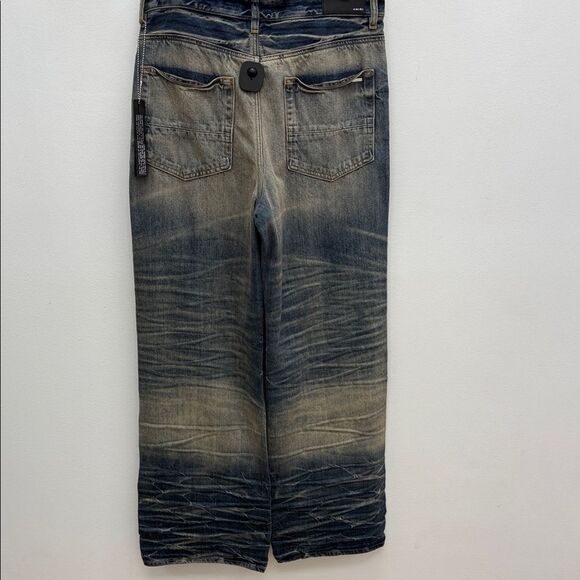 AMIRI Relaxed Fit Blue and Tan Jeans - Picture 7 of 16